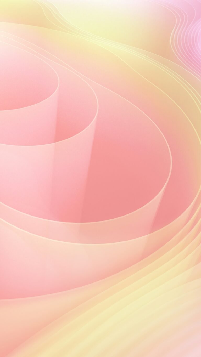 a pink and yellow abstract background with curves